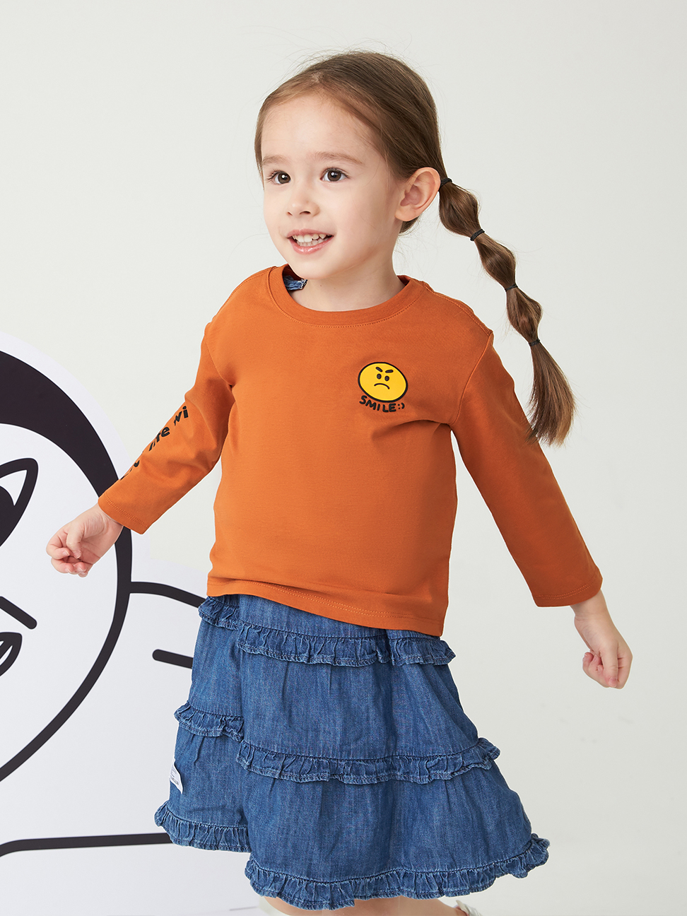 幼童裝|Gap x HOZO聯名系列Logo純棉長袖T恤 男女同款