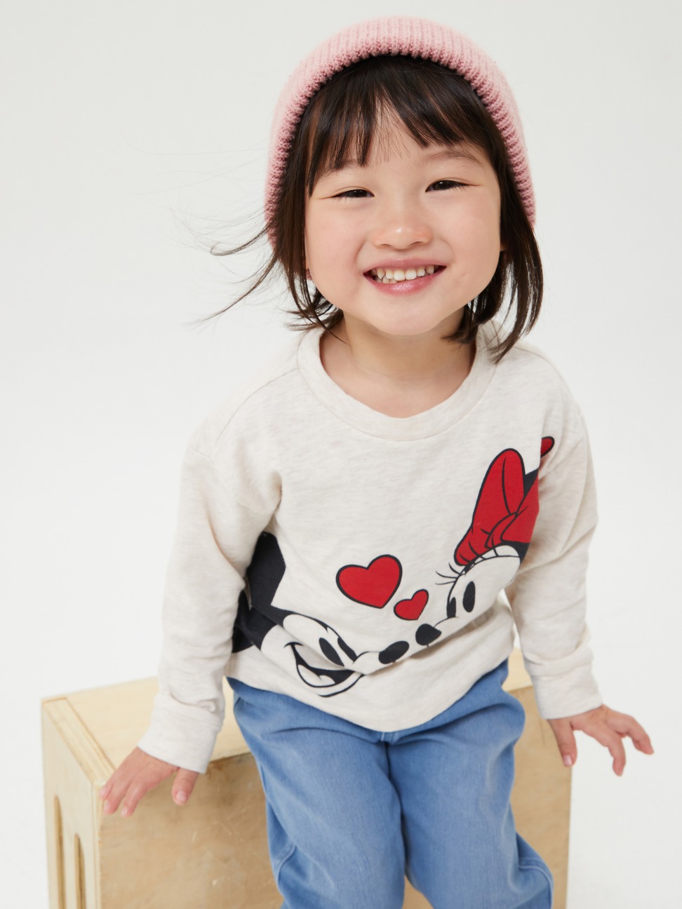 女幼童裝|Gap x Disney迪士尼聯名 印花長袖T恤-燕麥色