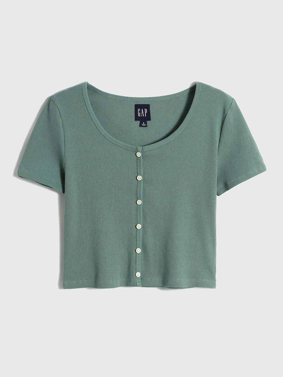 女裝|羅紋針織修身短袖T恤 女友T系列-深綠色