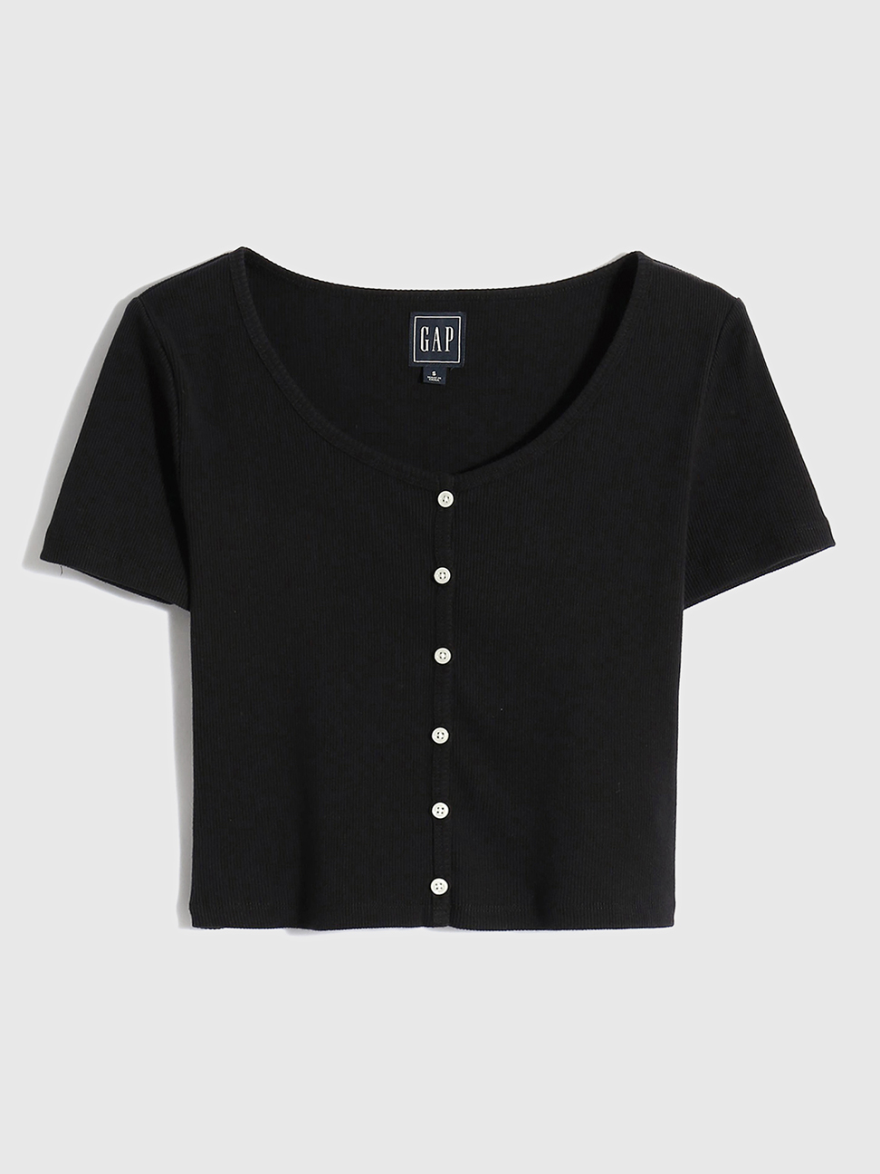 女裝|羅紋針織修身短袖T恤 女友T系列-黑色