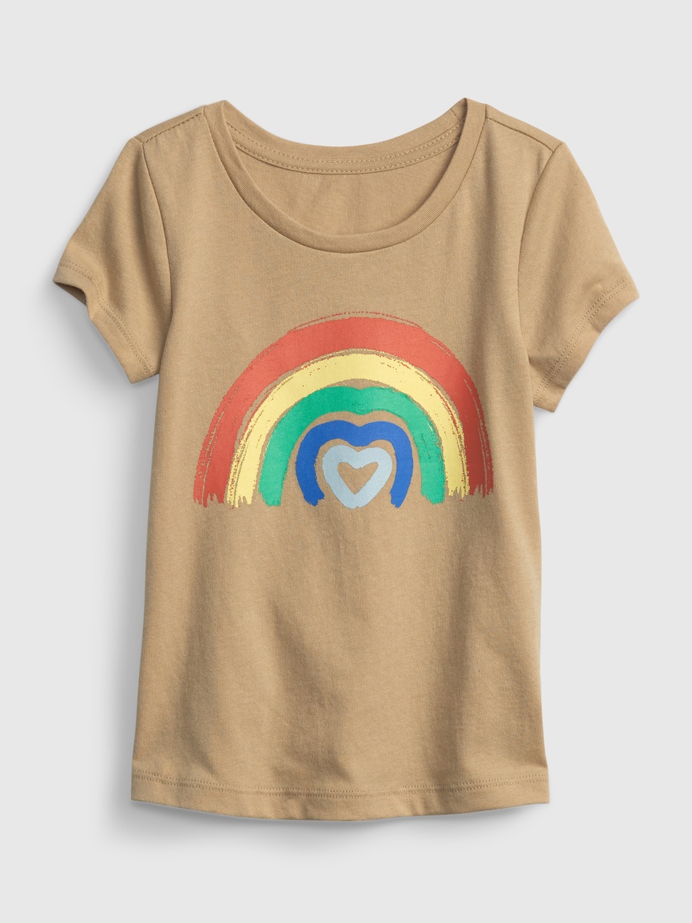 女幼童裝|純棉印花短袖T恤 布萊納系列-彩虹圖案