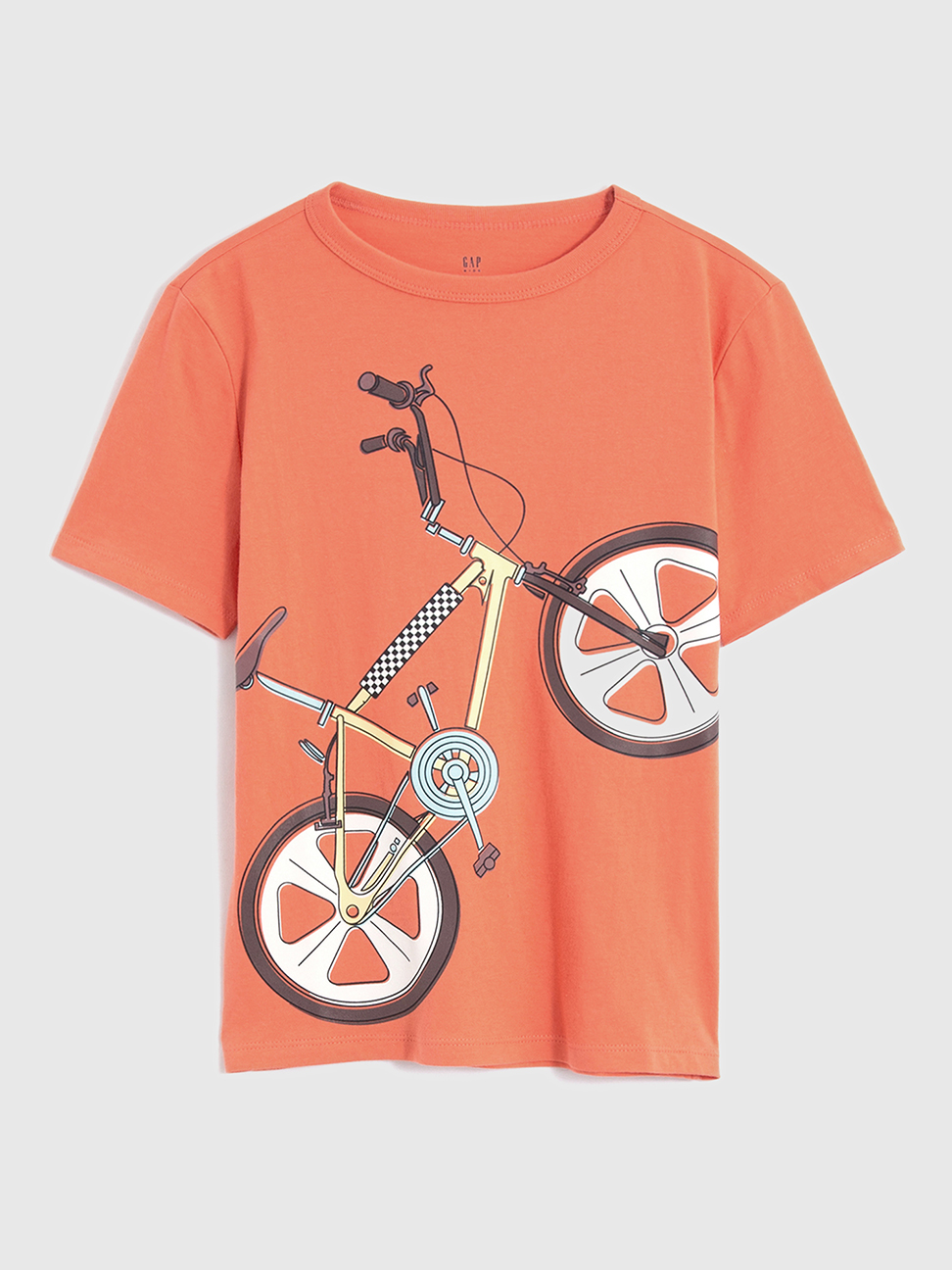 男童|純棉Logo/印花寬鬆短袖T恤-橙色