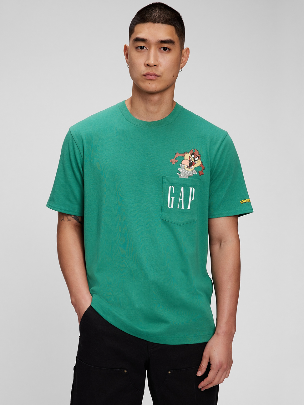男裝|Gap x Warner Bros聯名 Logo純棉短袖T恤
