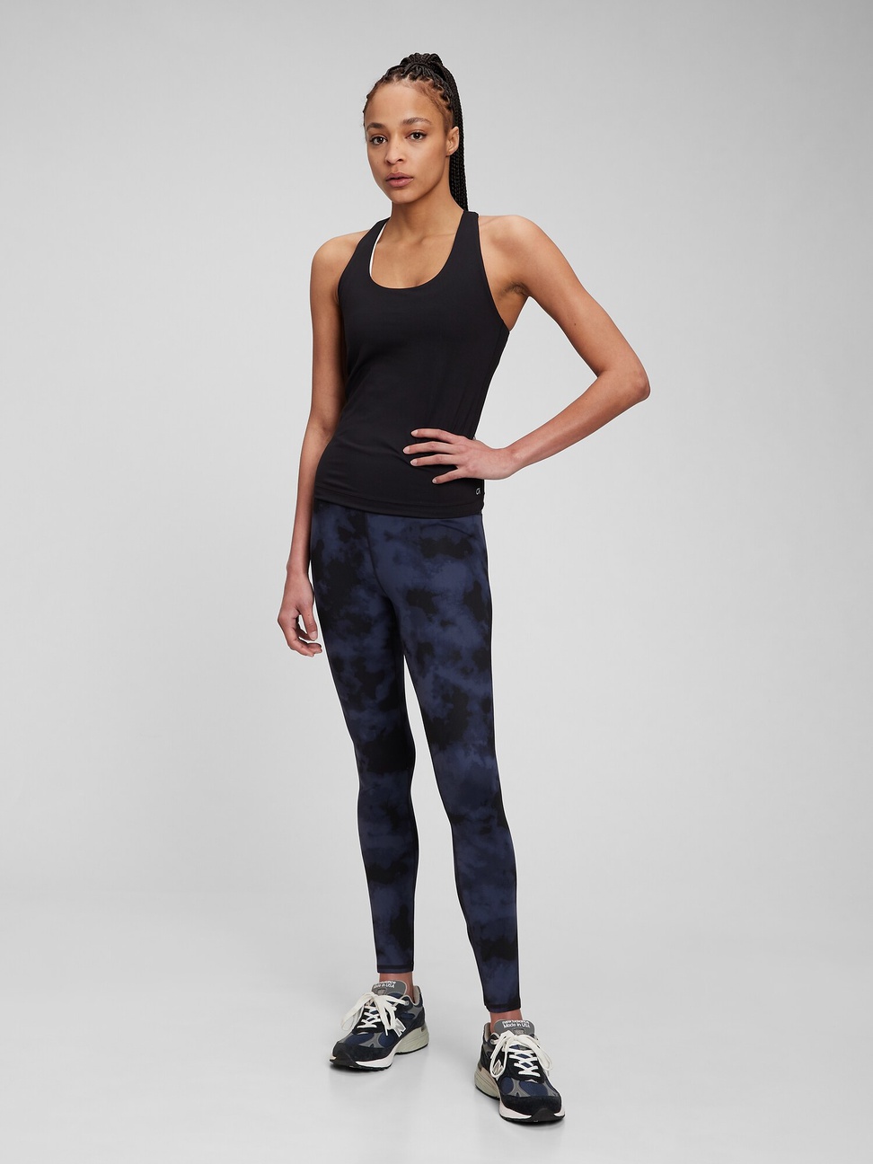 女裝|Gap Fit運動系列 素色/印花高彈緊身運動內搭褲