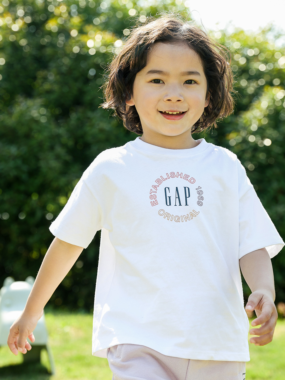 男童|Logo寬鬆短袖T恤-白色