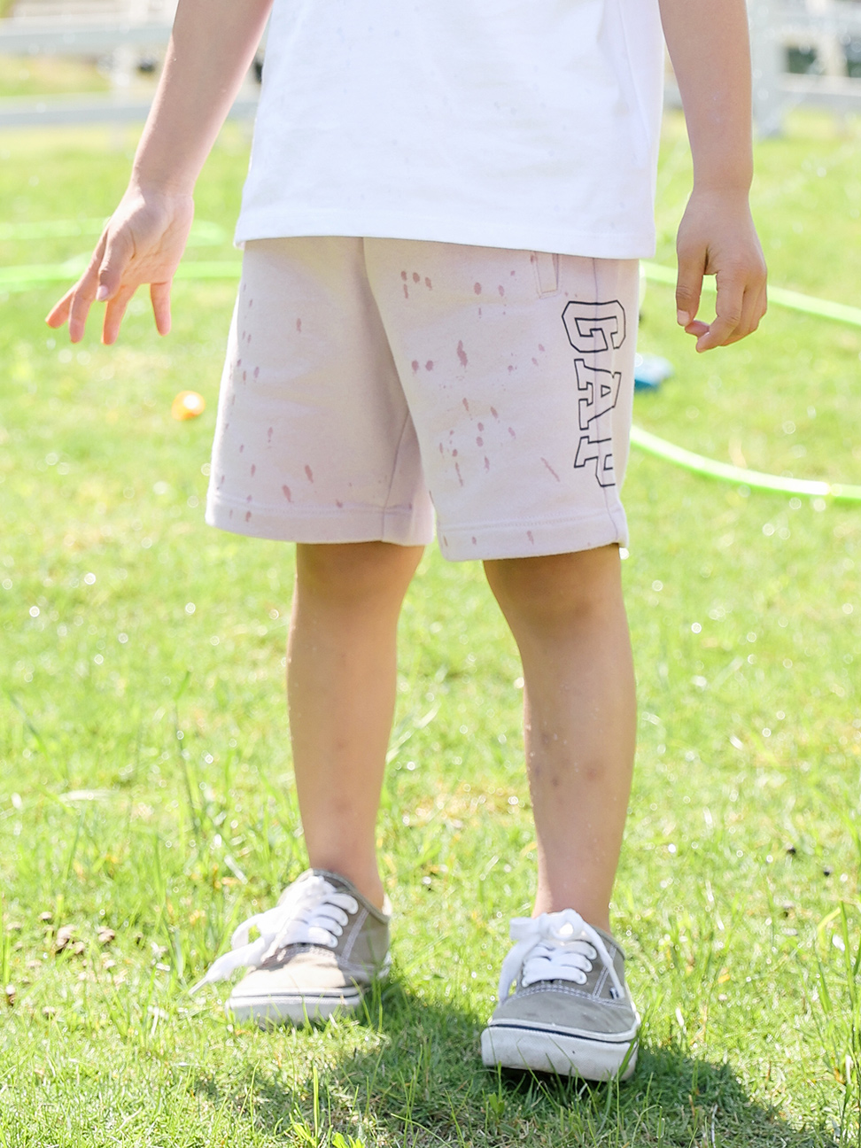 男童|碳素軟磨 法式圈織系列 Logo柔軟休閒短褲