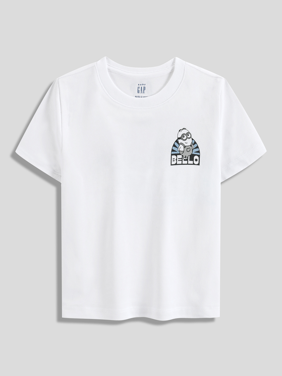 女裝|Gap x Minions小小兵聯名 純棉後領Logo短袖T恤-白色