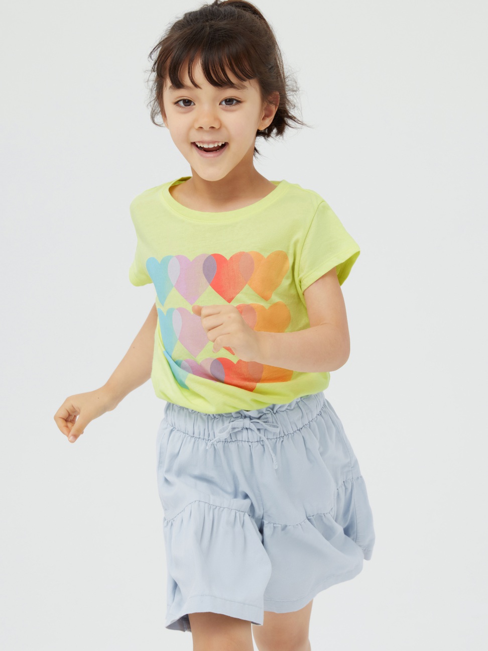 女童|純棉創意Logo/印花短袖T恤-淺黃色