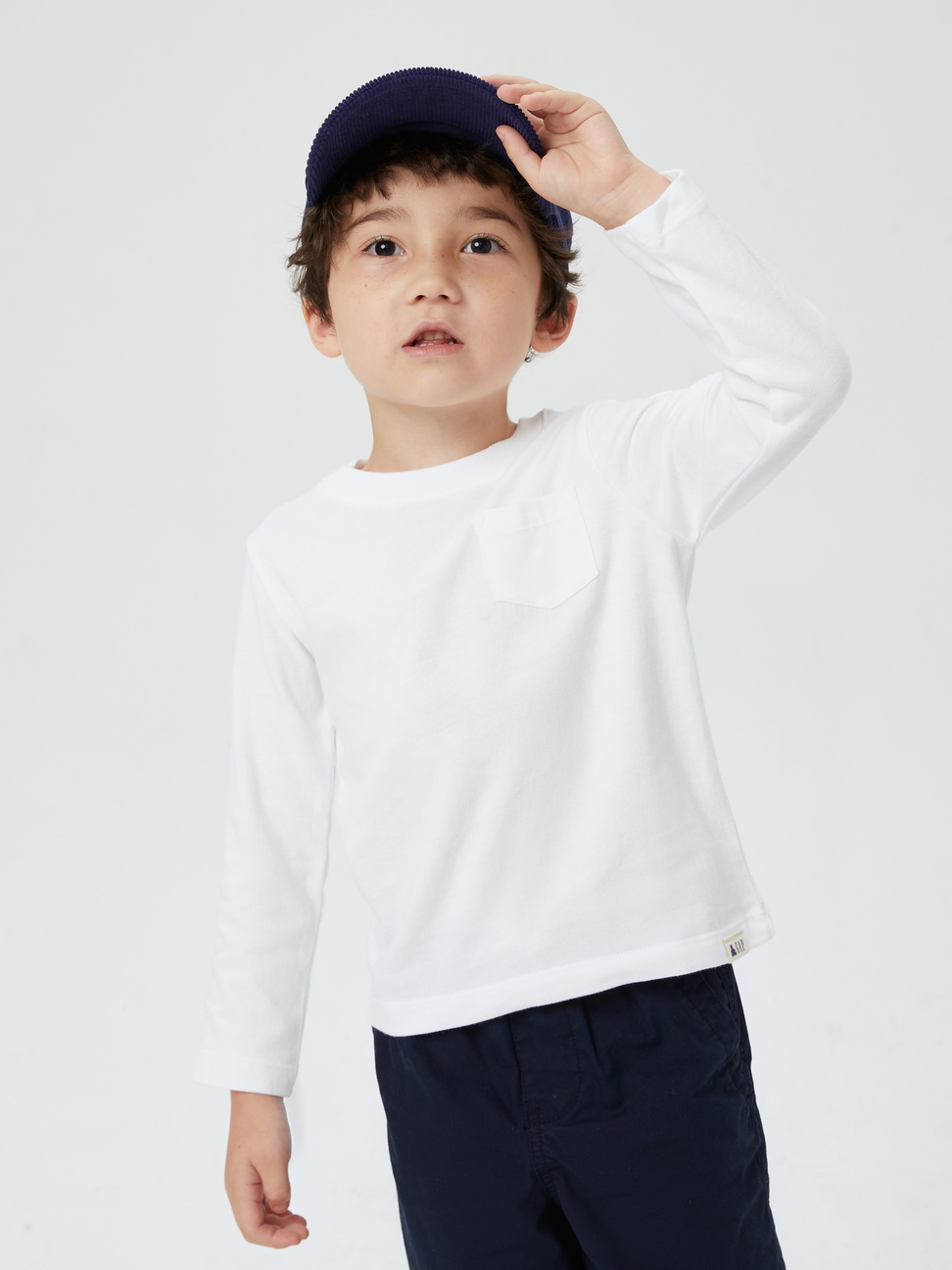 男幼童裝|純棉長袖T恤 布萊納系列-白色