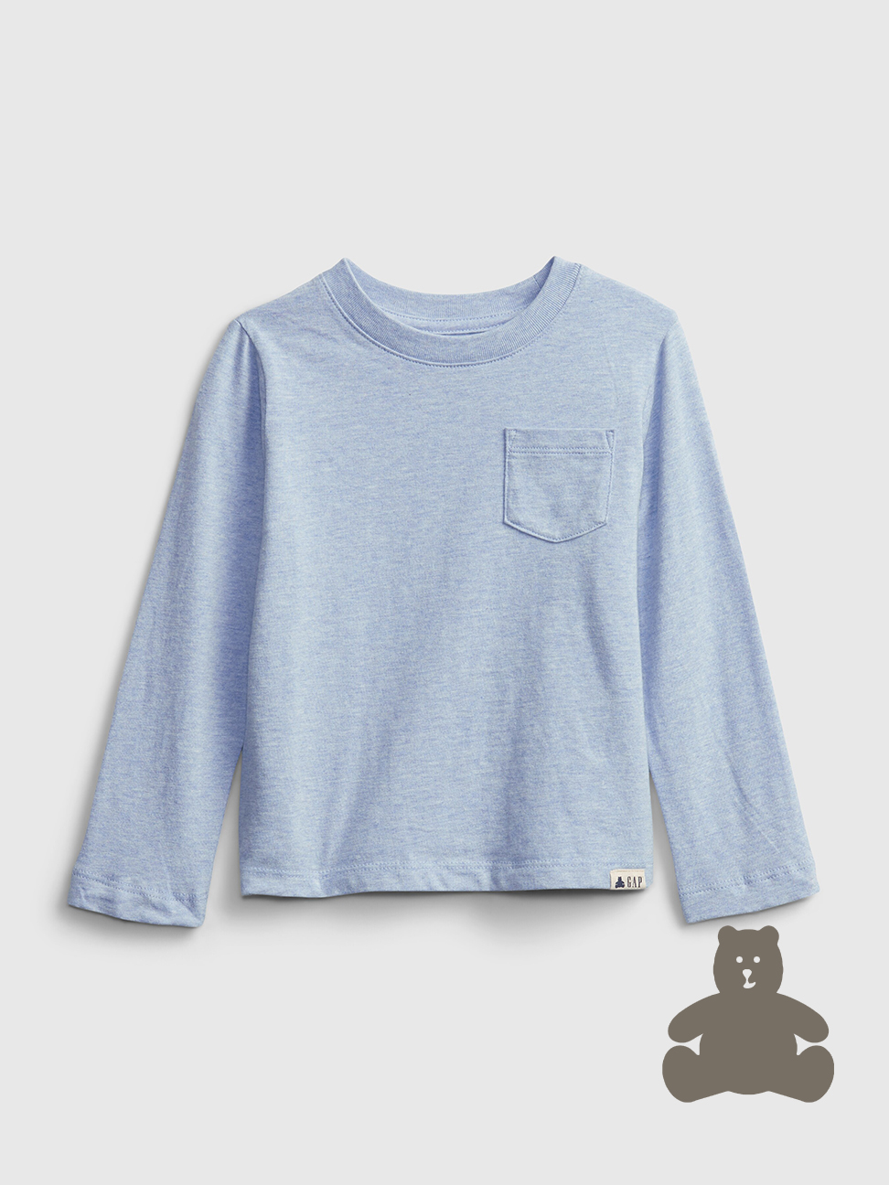 男幼童裝|純棉長袖T恤 布萊納系列-淺藍色