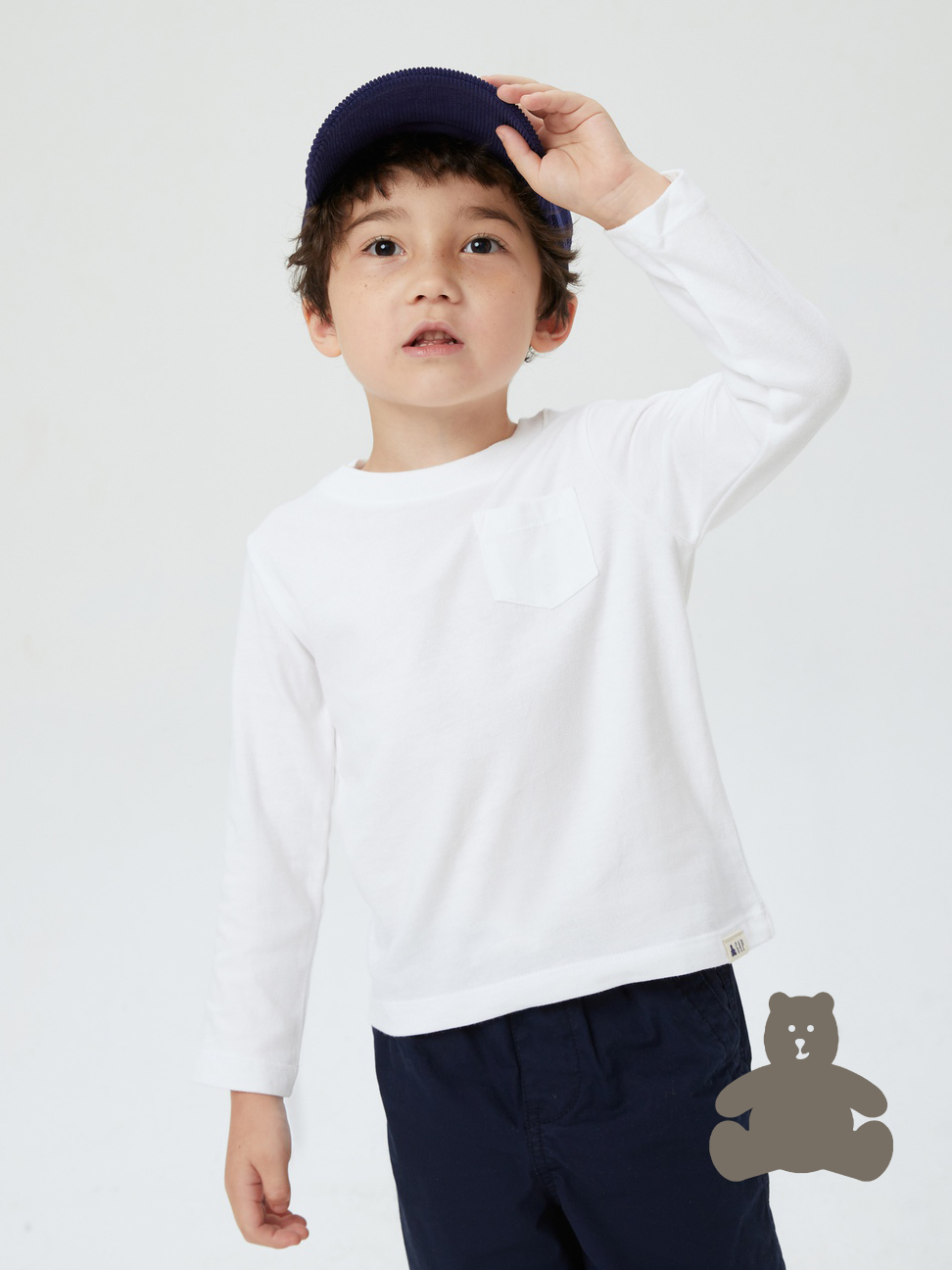 男幼童|純棉長袖T恤 布萊納系列-白色