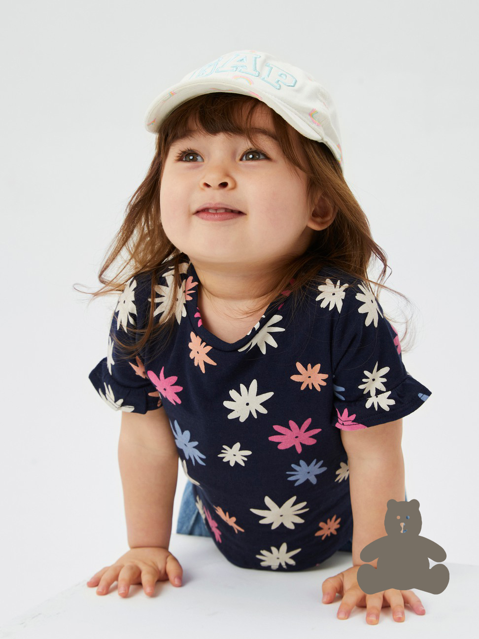 女幼童裝|純棉印花短袖T恤 布萊納系列-海軍藍印花