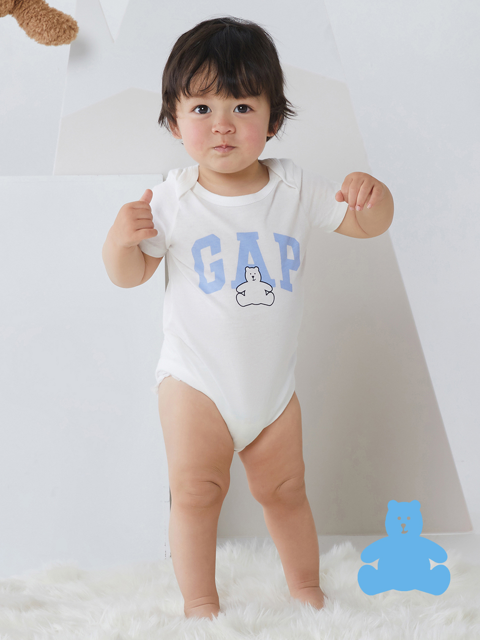 嬰兒|布萊納系列 Logo純棉短袖包屁衣