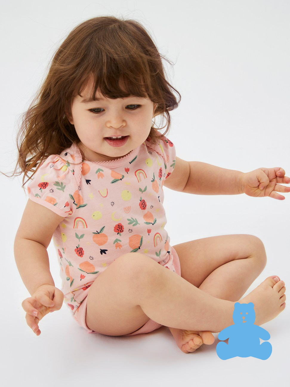 嬰兒|純棉印花短袖包屁衣 布萊納系列-粉色