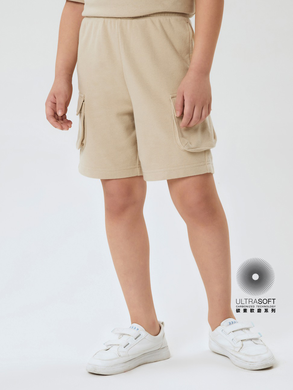 男童|碳素軟磨法式圈織系列 工裝薄款寬鬆休閒運動短褲