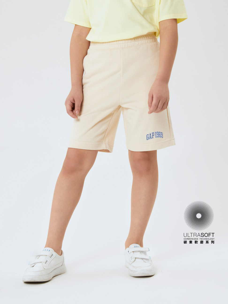 男童|碳素軟磨法式圈織系列 Logo寬鬆休閒運動短褲
