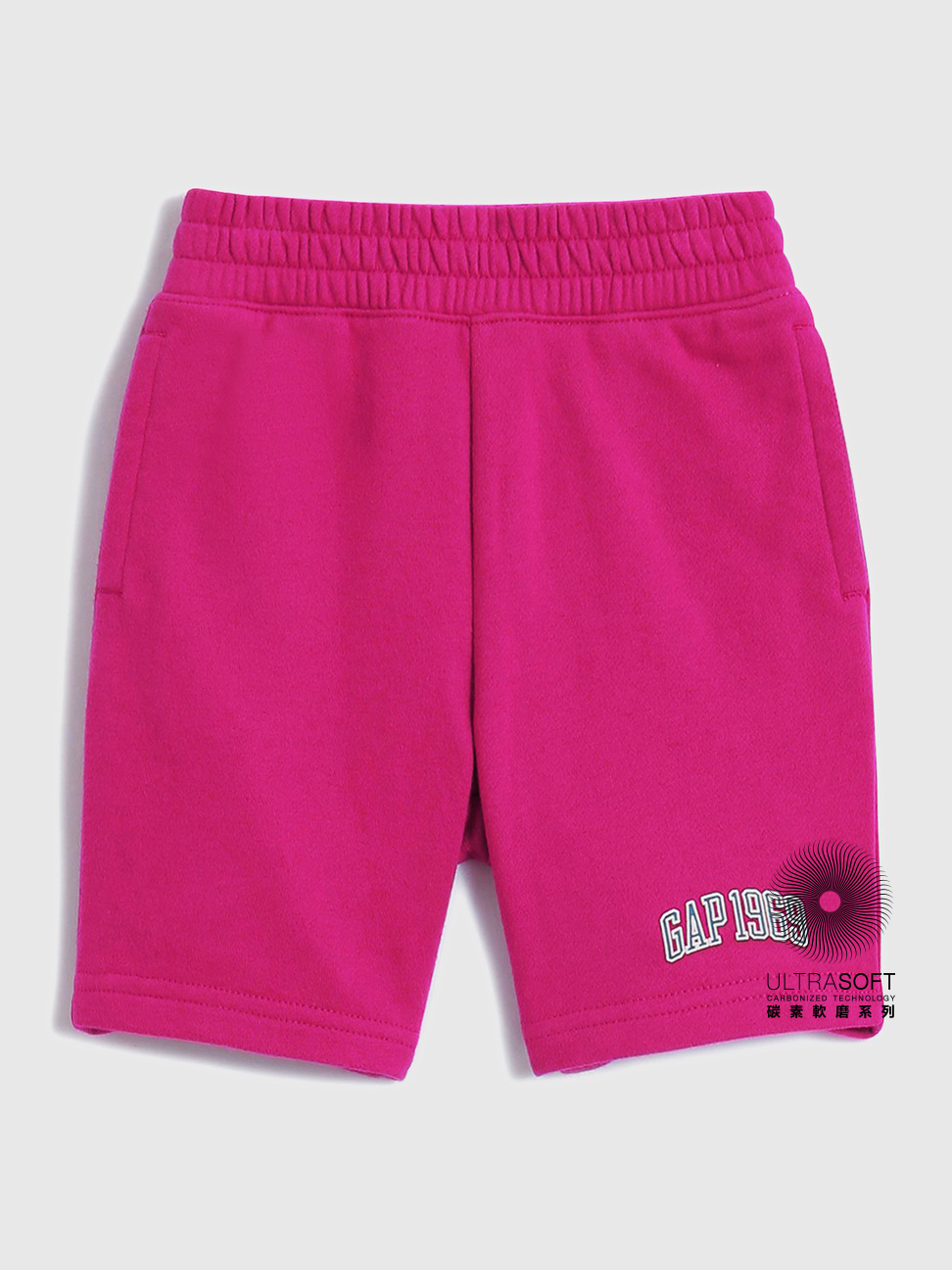 幼童裝|Logo寬鬆休閒運動短褲-紫紅色