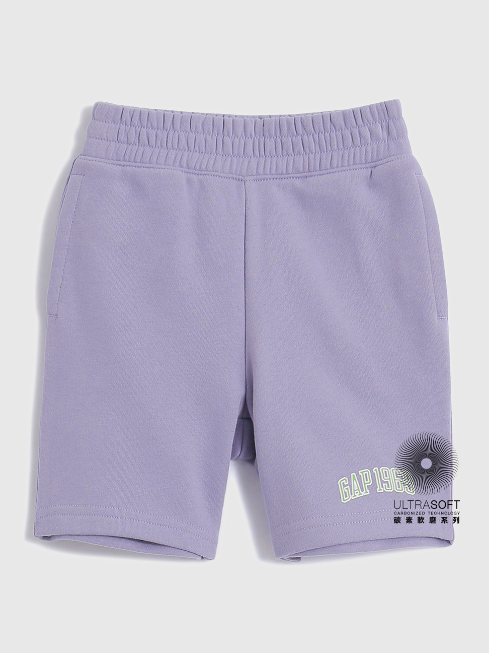 幼童裝|碳素軟磨 法式圈織系列 Logo寬鬆休閒運動短褲 男女同款