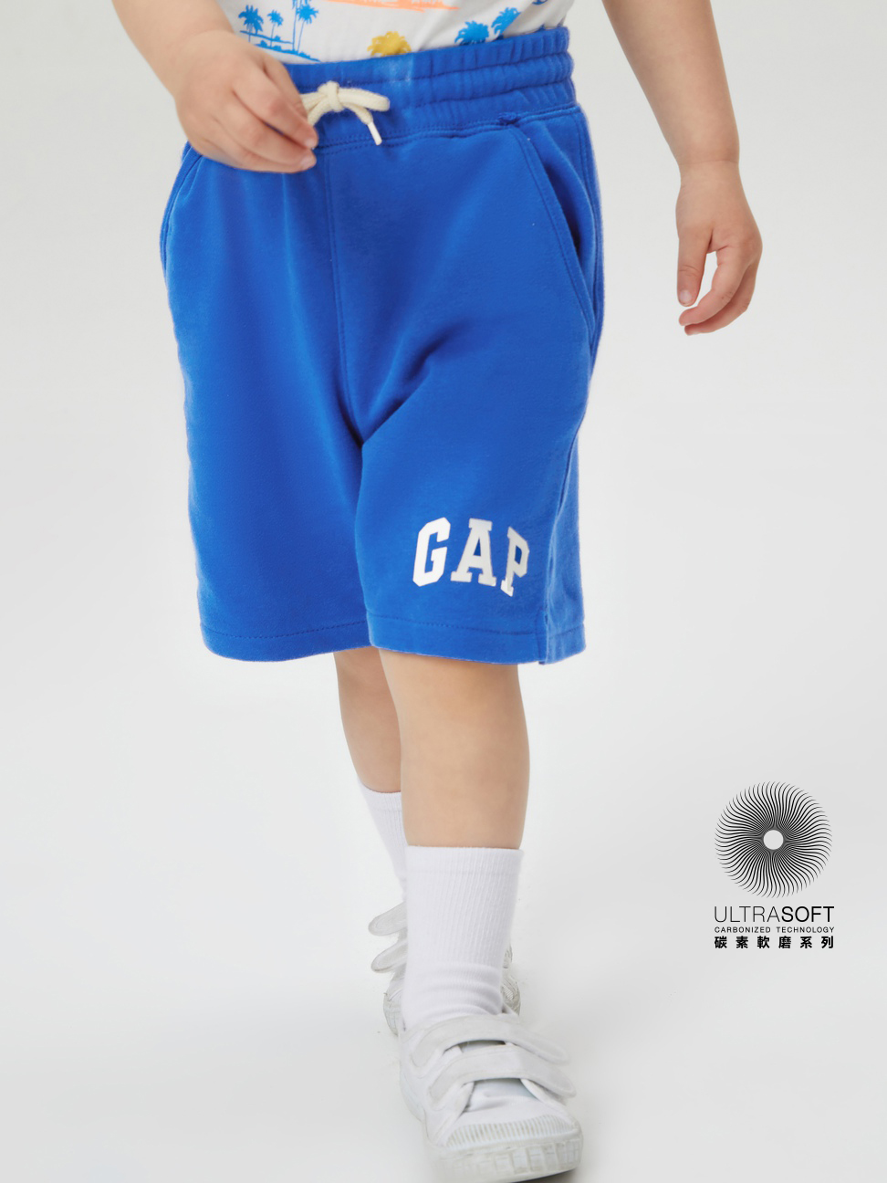 男幼童|碳素軟磨法式圈織系列 Logo休閒短褲