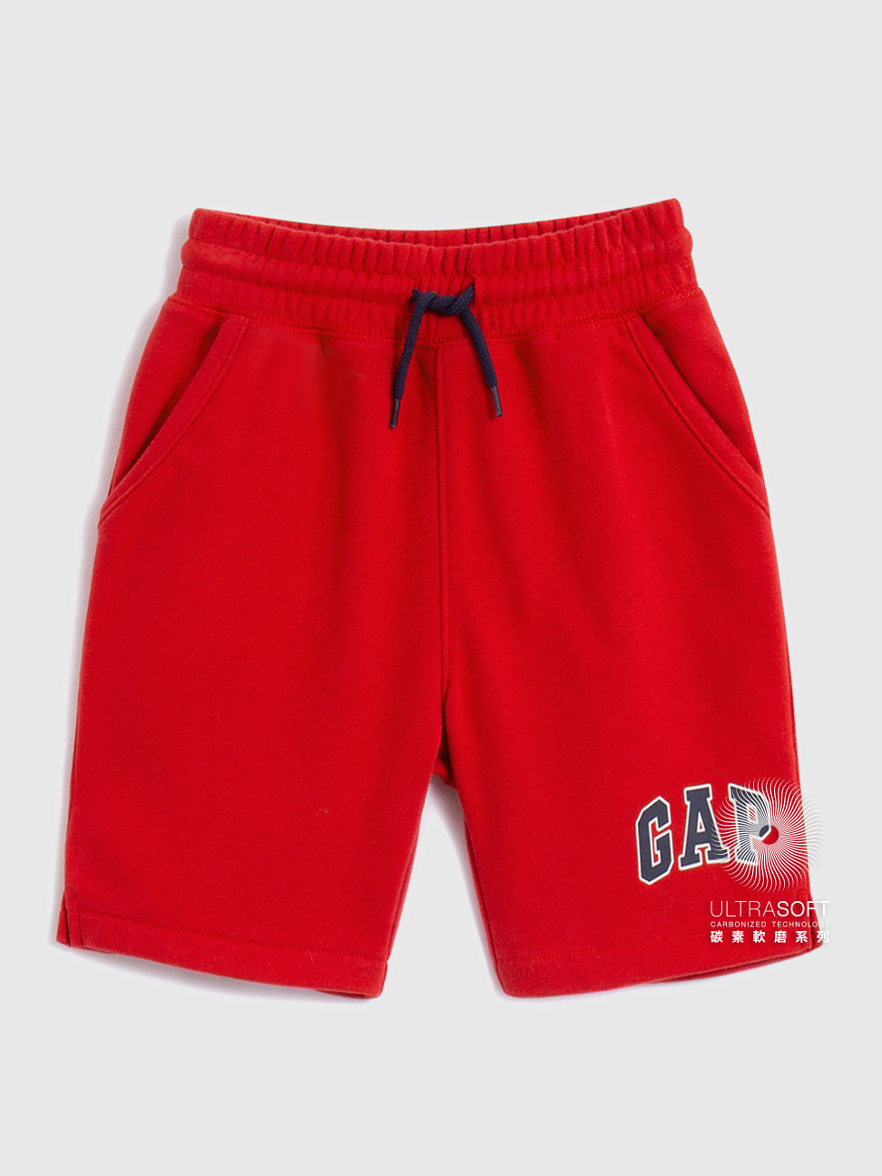 男幼童|碳素軟磨 法式圈織系列 Logo運動抽繩休閒短褲