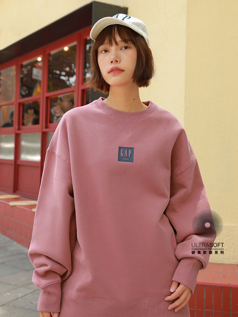 男女同款|Logo運動大學T-乾燥玫瑰色