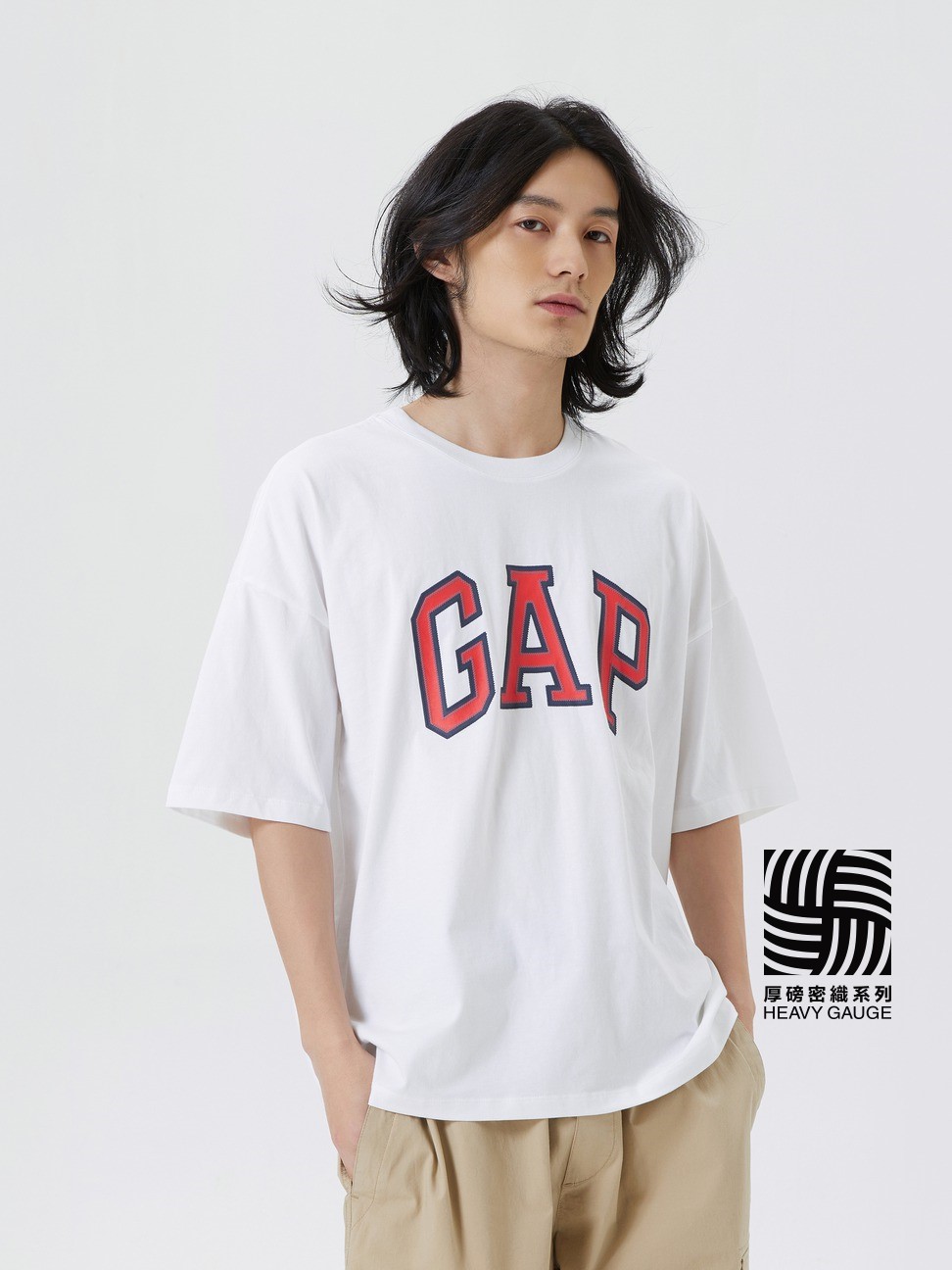 男女同款|Logo純棉短袖T恤-白色
