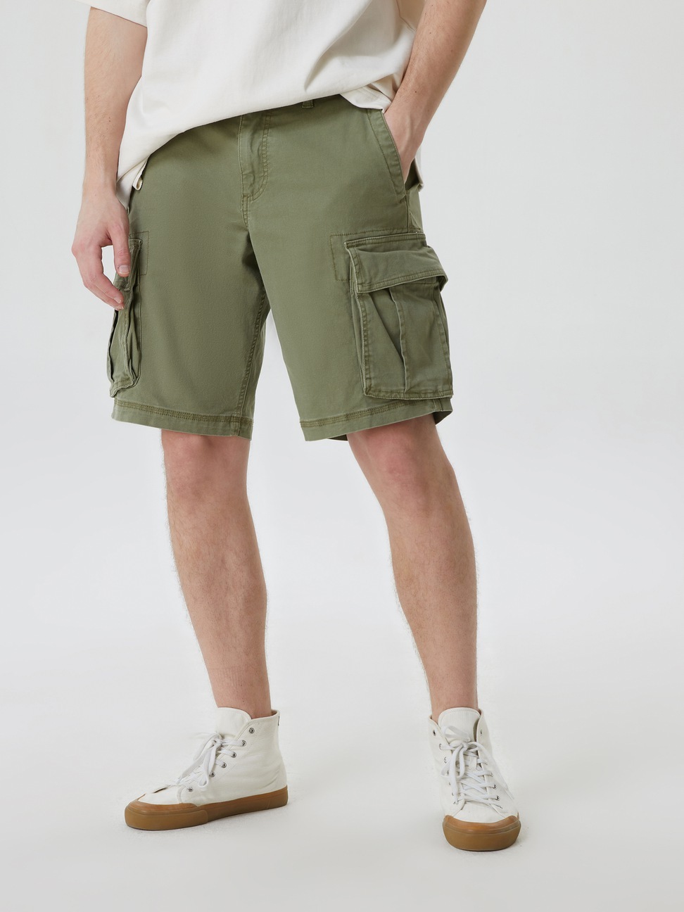 男裝|工裝短褲-橄欖綠