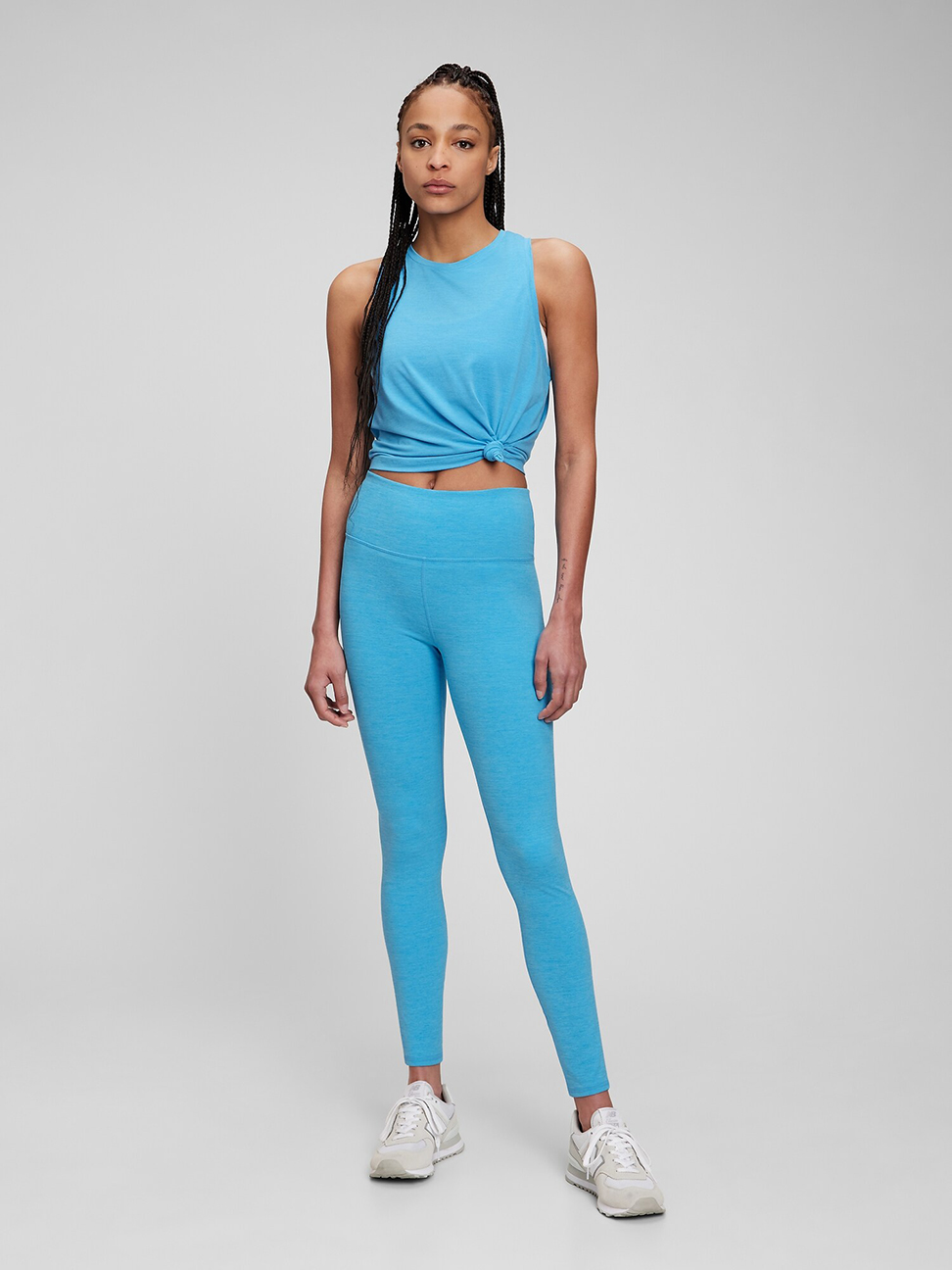 女裝|素色高彈緊身運動褲 GapFit系列-亮藍色