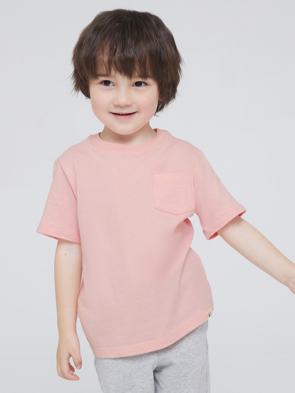 男幼童裝|純棉素色圓領短袖素T 布萊納系列-淡粉色