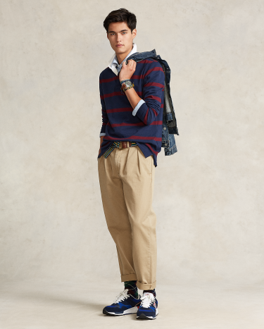 Whitman Relaxed Fit Pleated Chino Pant in Khaki | Ralph Lauren® HK
