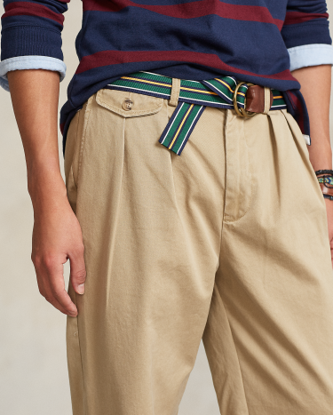Whitman Relaxed Fit Pleated Chino Pant in Khaki | Ralph Whitman Relaxed Fit Pleated Chino Pant in Khaki | Ralph