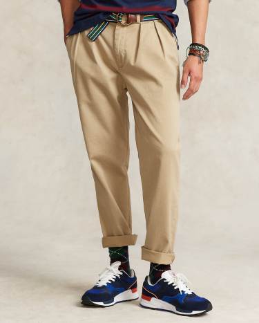 Whitman Relaxed Fit Pleated Chino Pant in Khaki | Ralph Lauren® HK