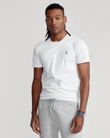 ★POLO RALPH LAUREN★ Custom Slim Soft Cotton Tee White MNPO Custom Slim Fit Soft Cotton T-Shirt in White | Ralph Lauren® HK