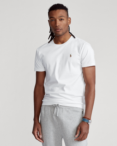 Custom Slim Fit Soft Cotton T-Shirt in White | Ralph Lauren® HK