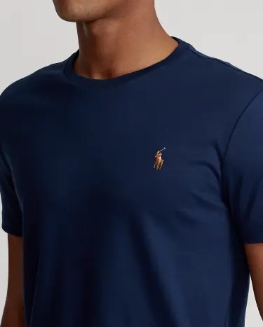 ★POLO RALPH LAUREN★ Custom Slim Soft Cotton Tee Navy MNPOT Custom Slim Fit Soft Cotton Polo Shirt | Ralph Lauren