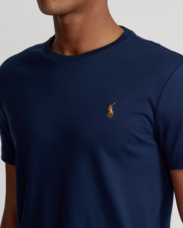 Custom Slim Fit Soft Cotton T-Shirt in Navy | Ralph Lauren® HK