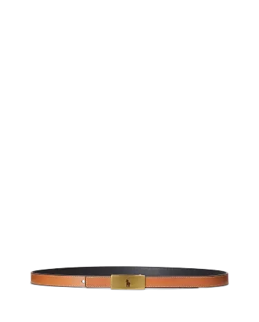 Polo ID Reversible Leather Belt in Black | Ralph Lauren® HK