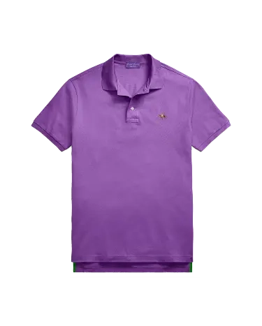 Custom Slim Fit Piqué Polo Shirt in Purple | Ralph Lauren® HK