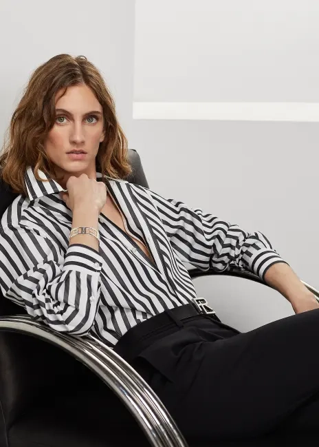 Ralph Lauren Capri Relaxed Fit Striped Cotton Shirt