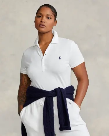 Slim Fit Stretch Polo Shirt in White | Ralph Lauren® HK