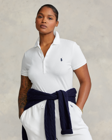 Slim Fit Stretch Polo Shirt in White | Ralph Lauren® HK
