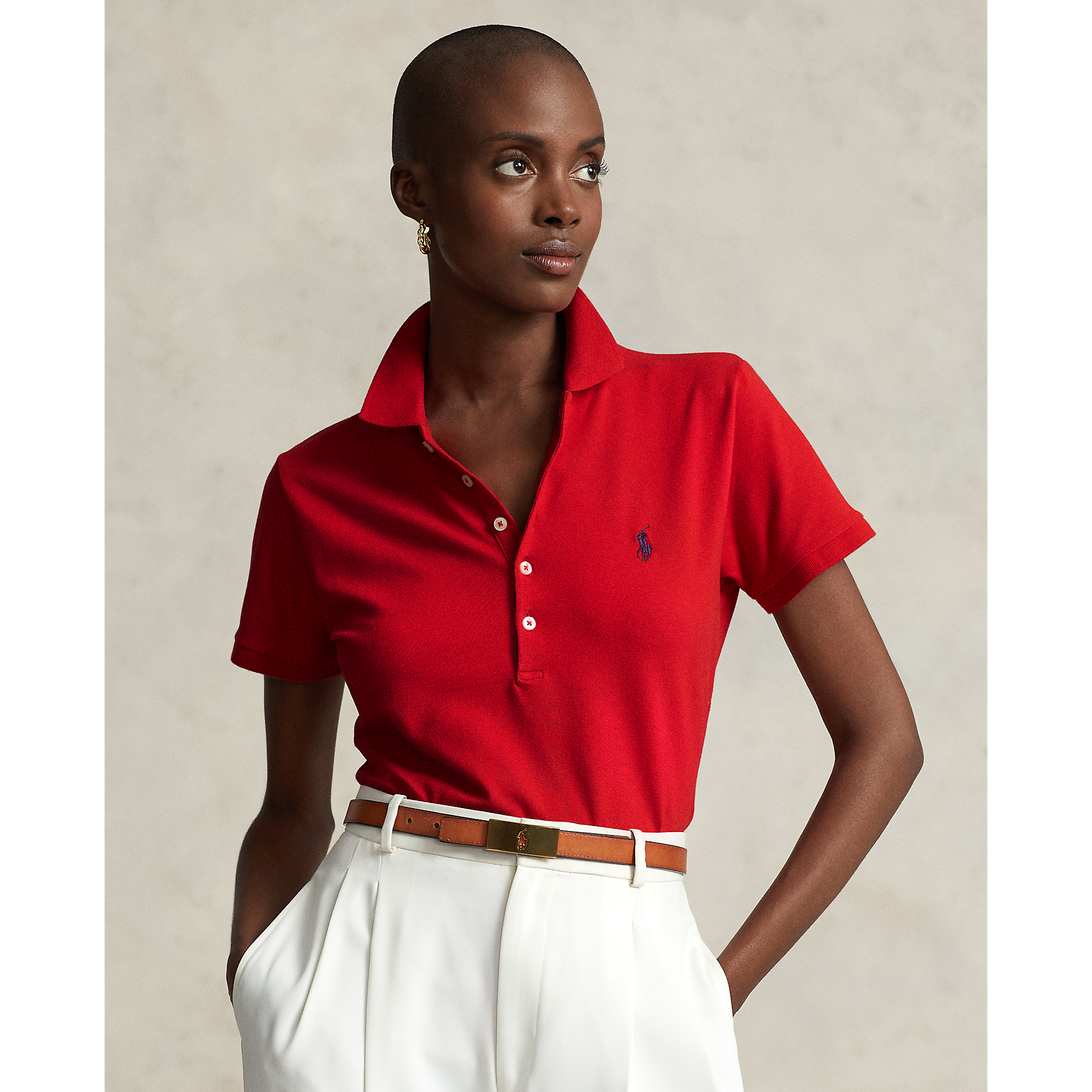 新品未使用　STRETCH SLIM FIT POLO RALPH LAUREN POLO RALPH LAUREN SLIM FIT STRETCH POLO SHIRT | White Women