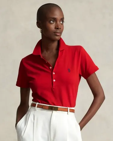Slim Fit Stretch Polo Shirt in Red | Ralph Lauren® HK