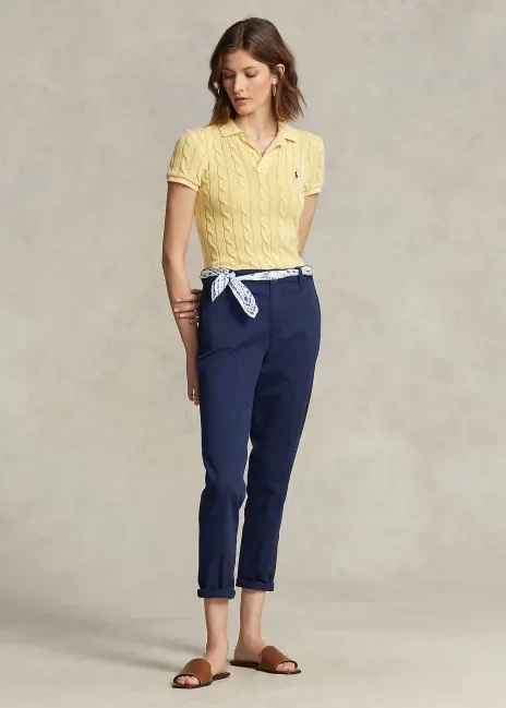 Ralph Lauren Cropped Slim Fit Twill Chino Pant