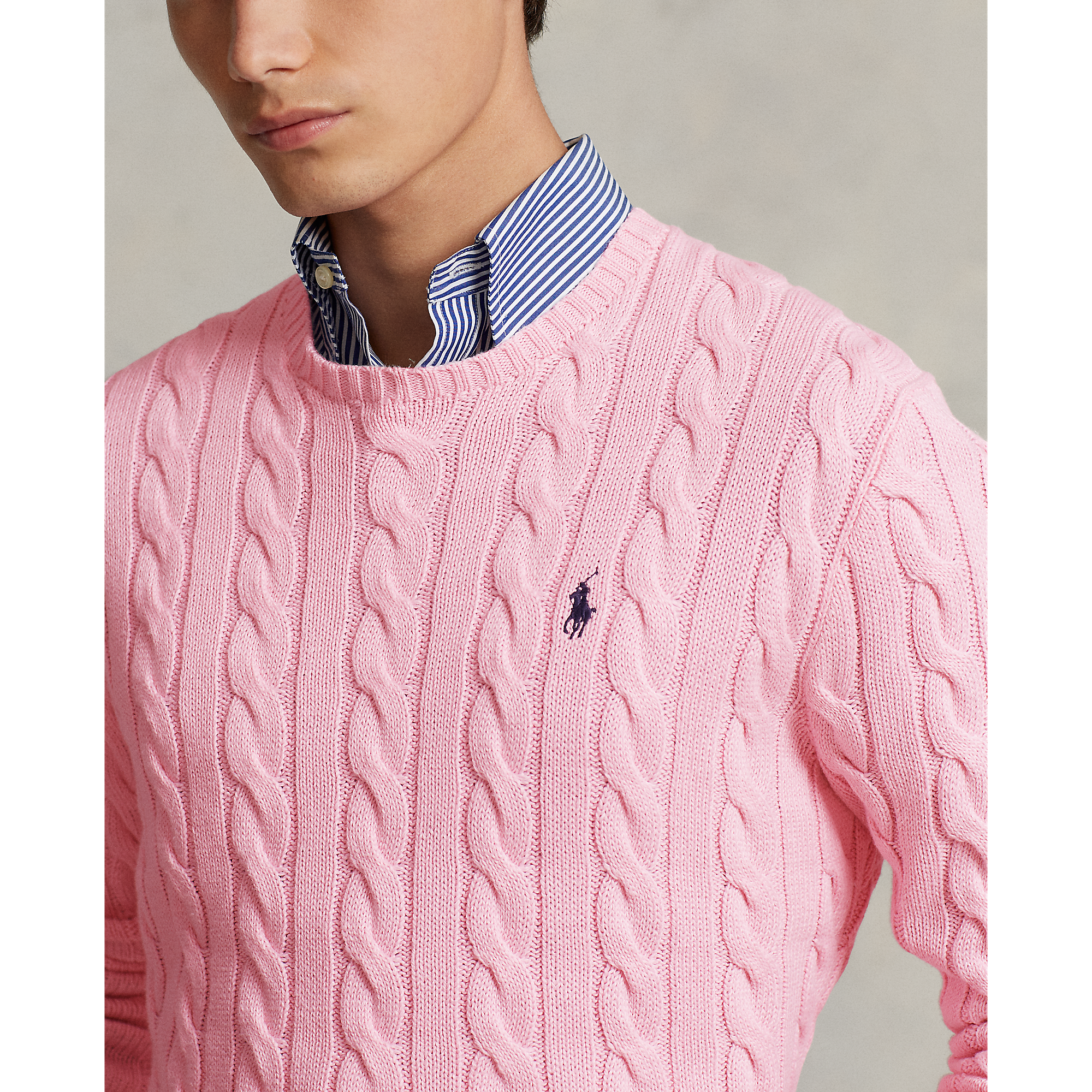 (取寄) ラルフローレン メンズ ケーブルニット コットン セーター Polo Ralph Lauren men Cable-Knit Cotton Sweater Pink 63C55C859D75C45D60758AE289B672