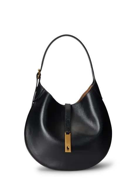 Ralph Lauren Polo ID Medium Leather Shoulder Bag