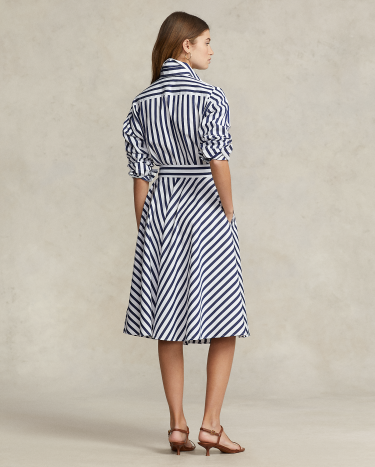 【POLO RALPH LAUREN】BELTED STRIPED COTTONオフィスワンピース Belted Striped Cotton Shirtdress | Ralph Lauren