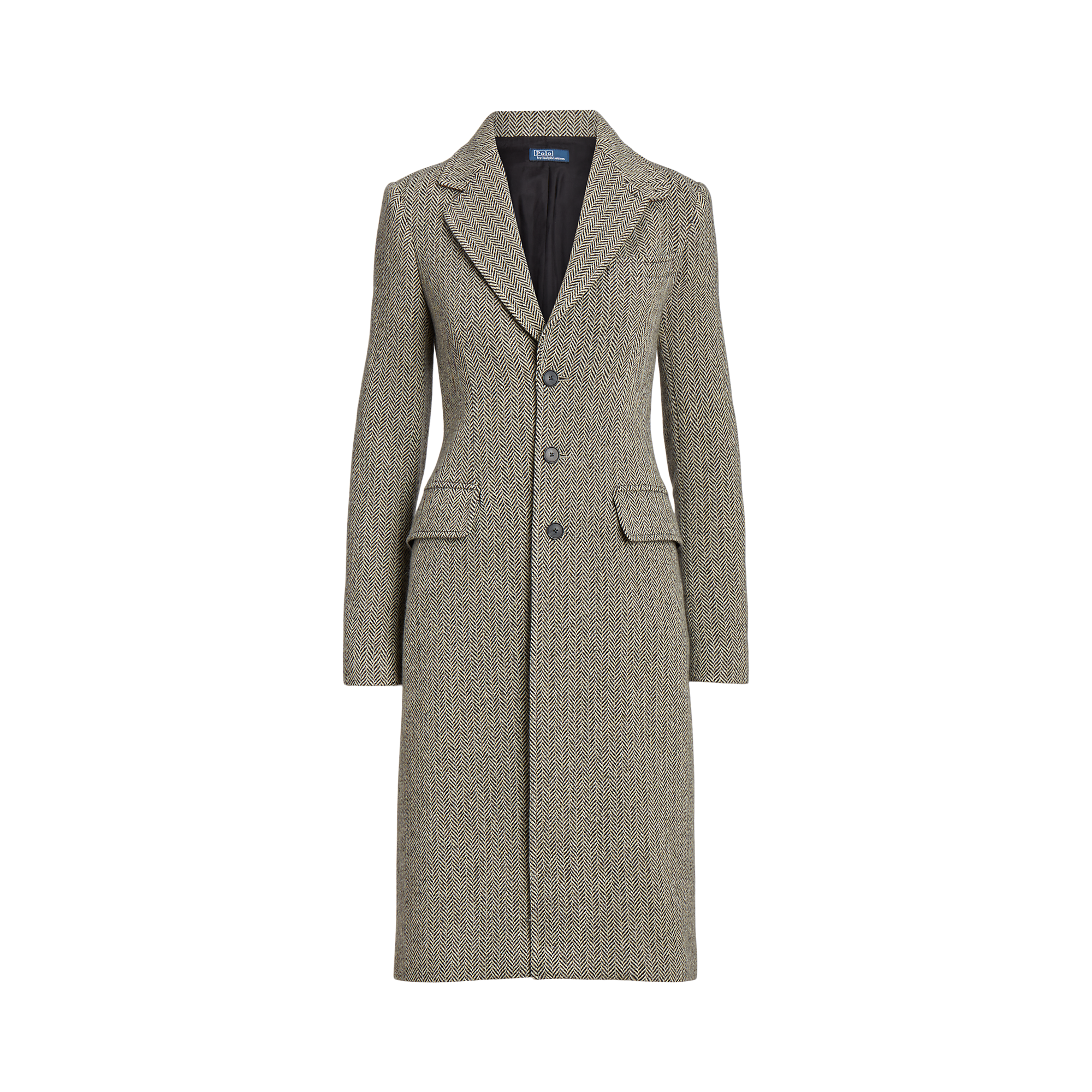 SMOOTH HERRINGBONE MAXI OVER COAT(現在完売品) TD438_RU7572-dark-oilve-
