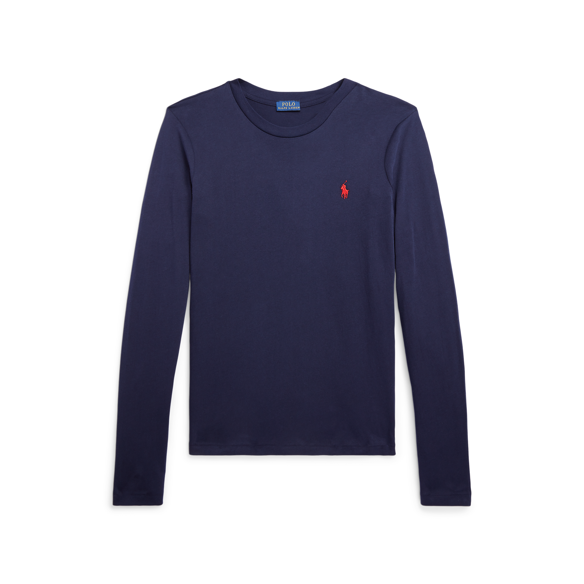 Long-Sleeve Jersey Crewneck Tee in Navy | Ralph Lauren® HK