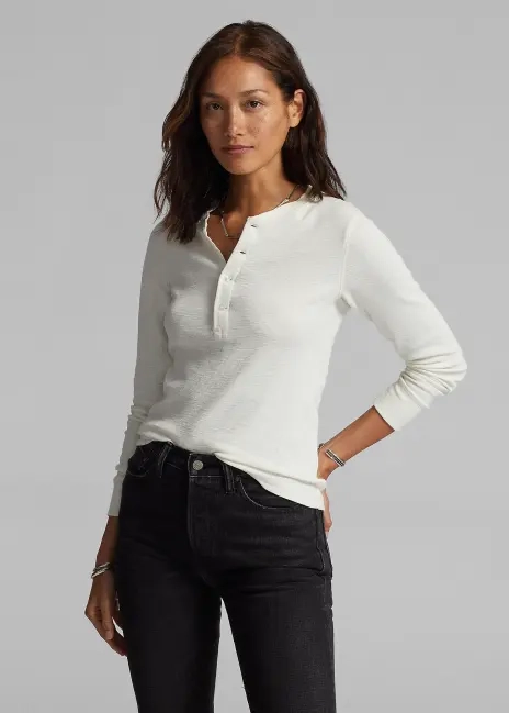 Ralph Lauren Waffle-Knit Cotton Henley